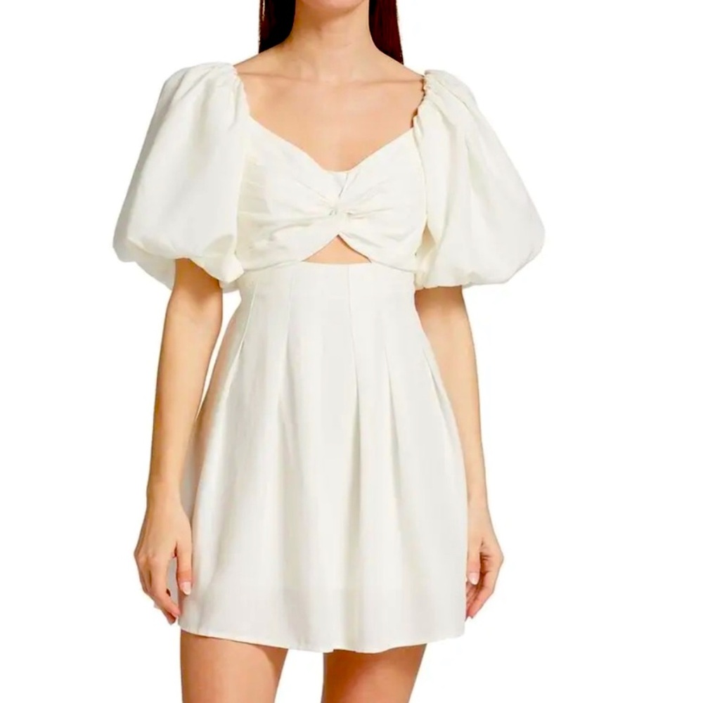 Serilda Cutout Puff Sleeve Mini Dress - White / XS
Color: White / XS